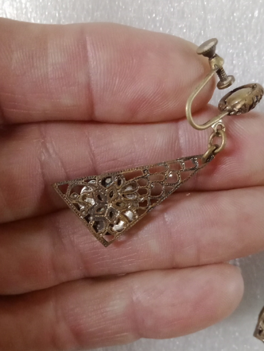 Antique Czech Art Earrings #A464 - Picture 5 of 7